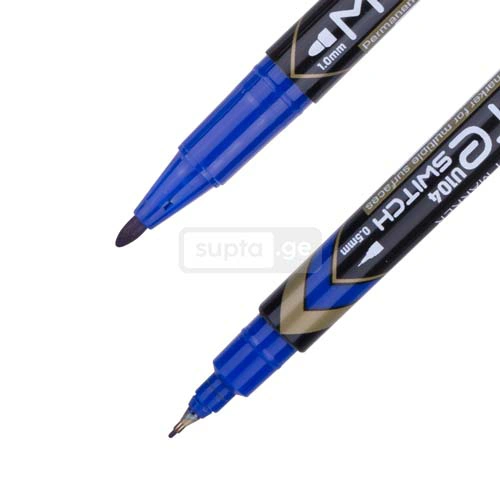 DELI-დელი MATE დისკის-CD პერმანენტ მარკერი ორმხრივი წვერით 1*12ც EU10430